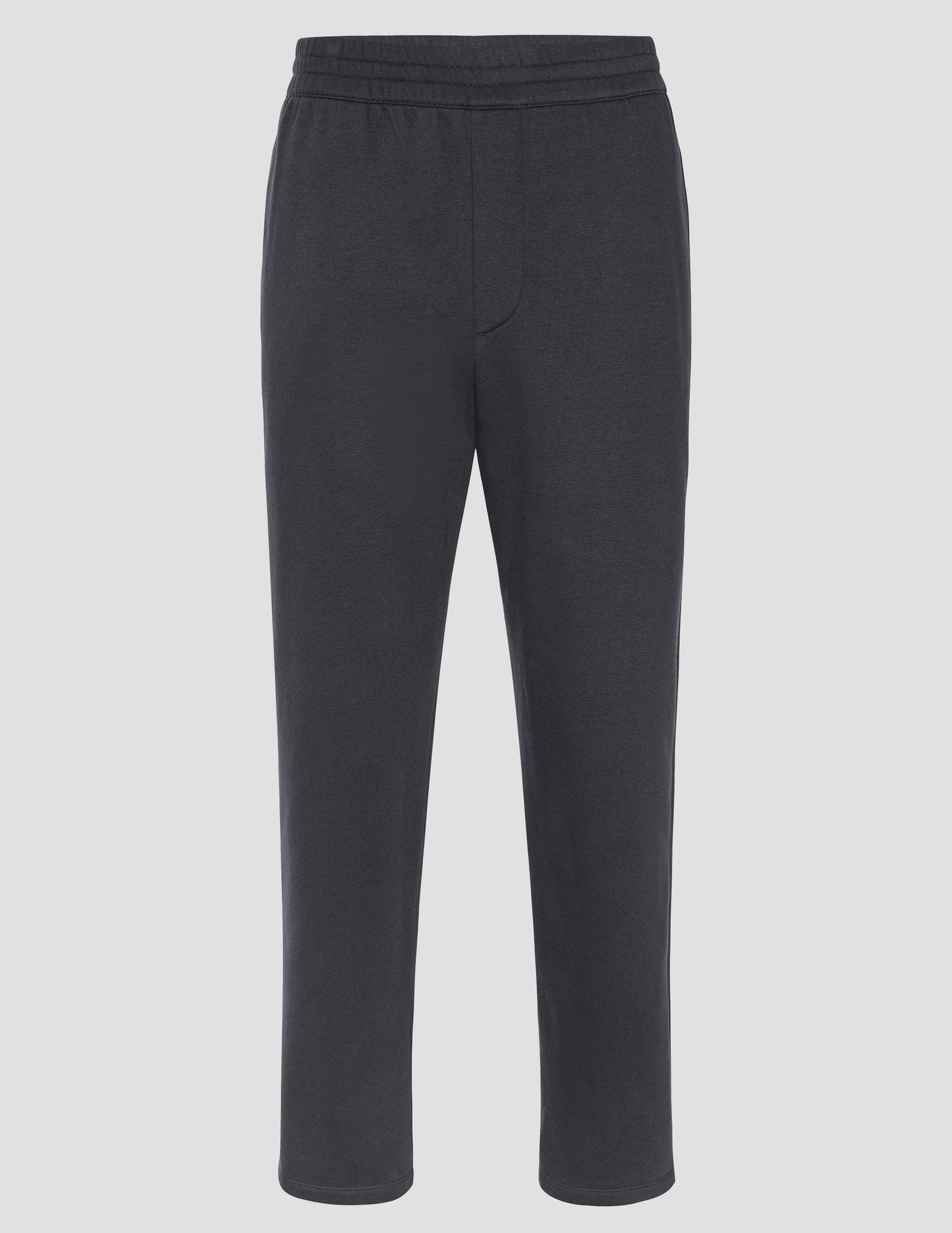 LuxeFleece Men's Straight Leg Pant in dark gray with an elastic waistband and relaxed, straight-cut legs.
