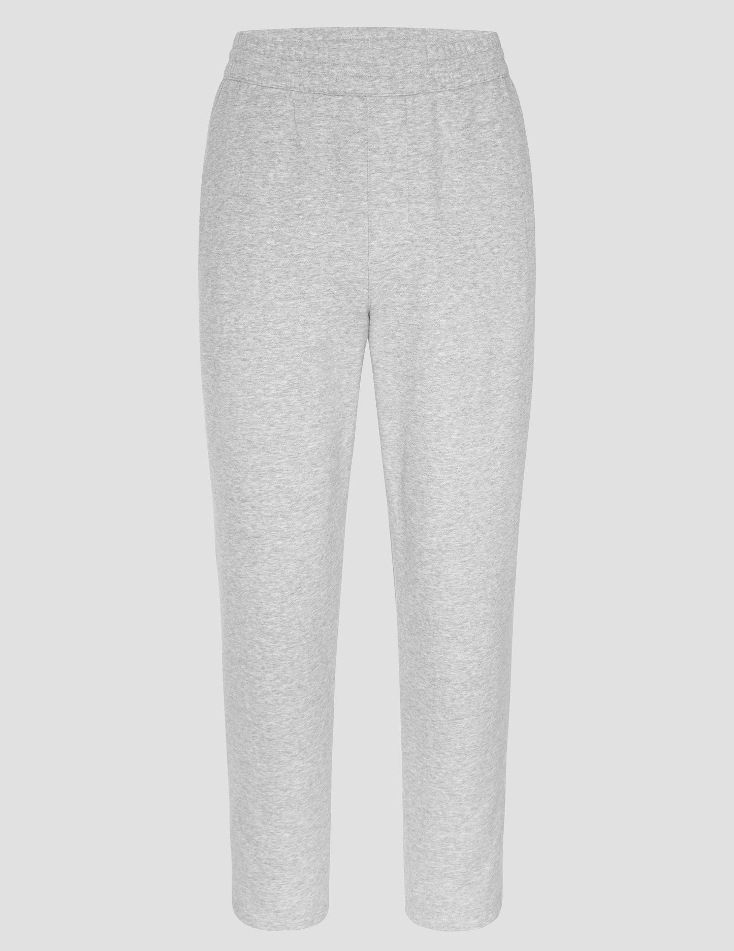 LuxeFleece Men's Straight Leg Pant in light gray marled fleece with an elastic waistband and a relaxed, straight-leg fit.