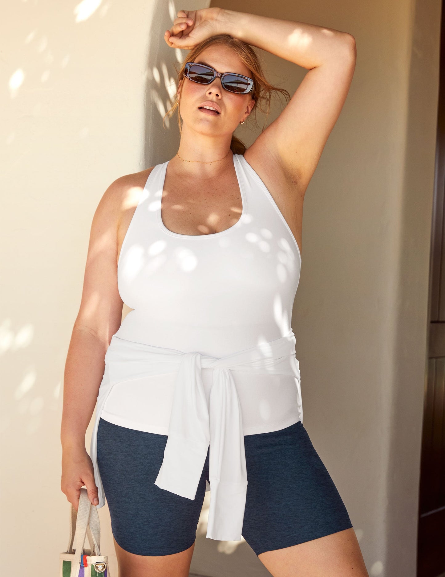 white tank top