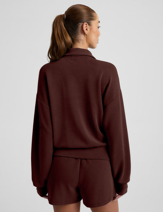 Luxe Sandwash Half Zip Pullover