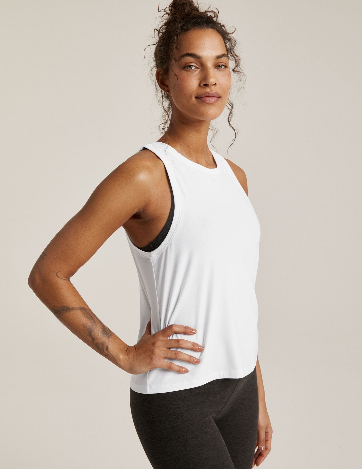 white tank top