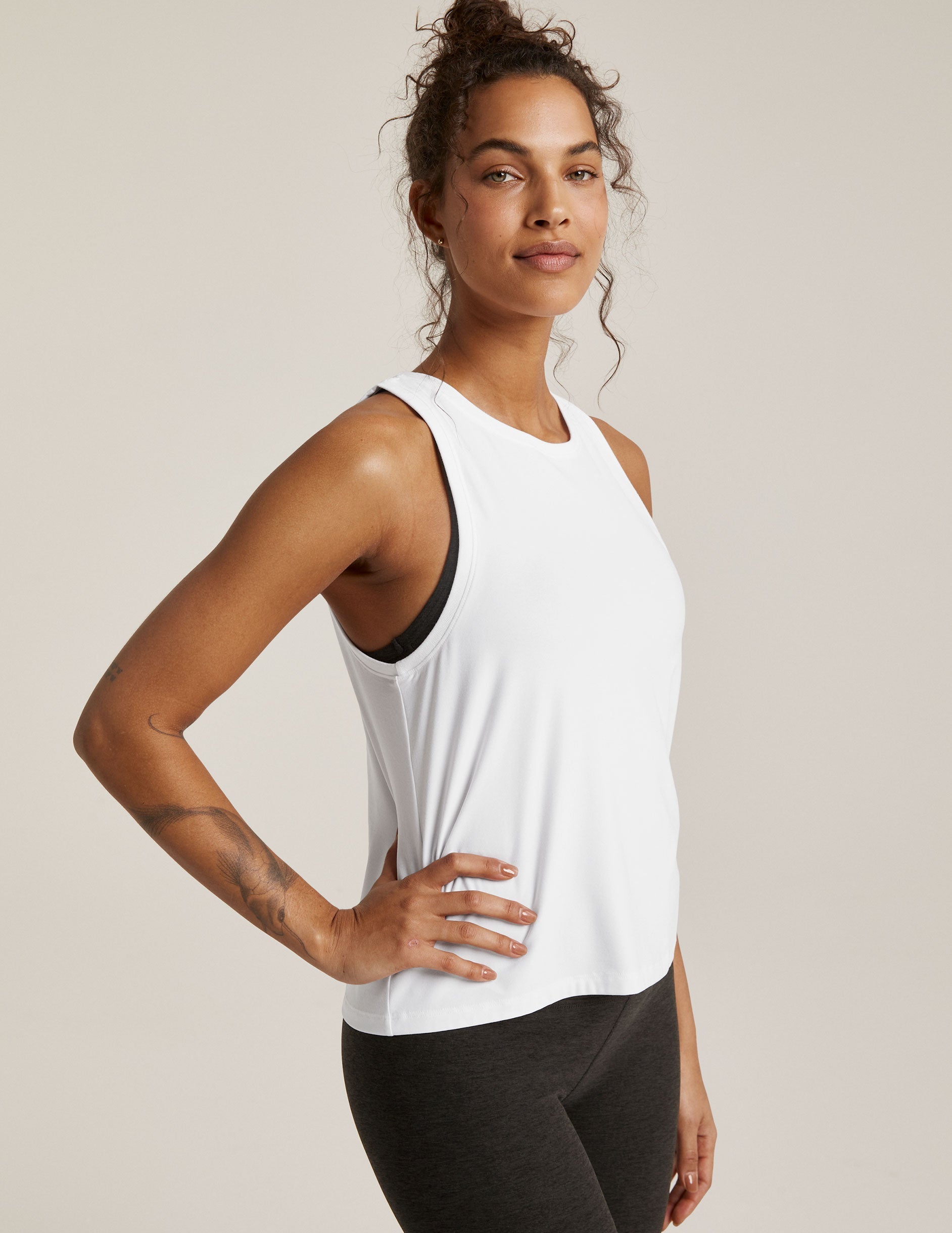 white tank top