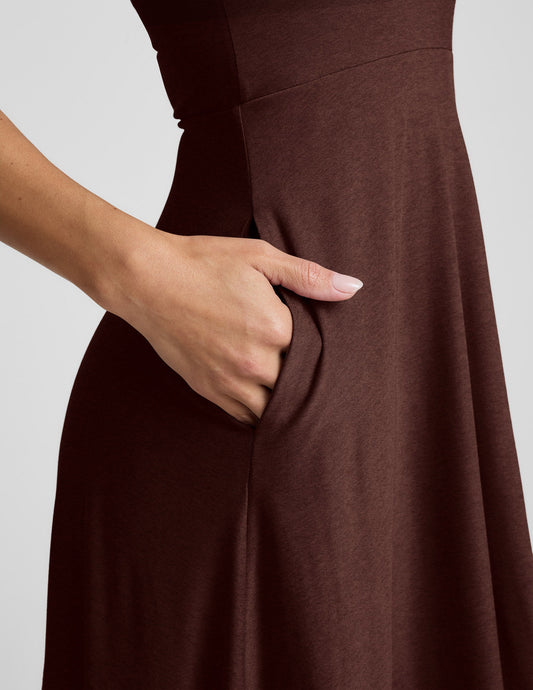 Featherweight At The Ready Square Neck Midi Dress
