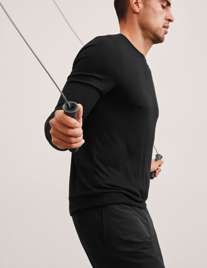 black mens long sleeve pullover