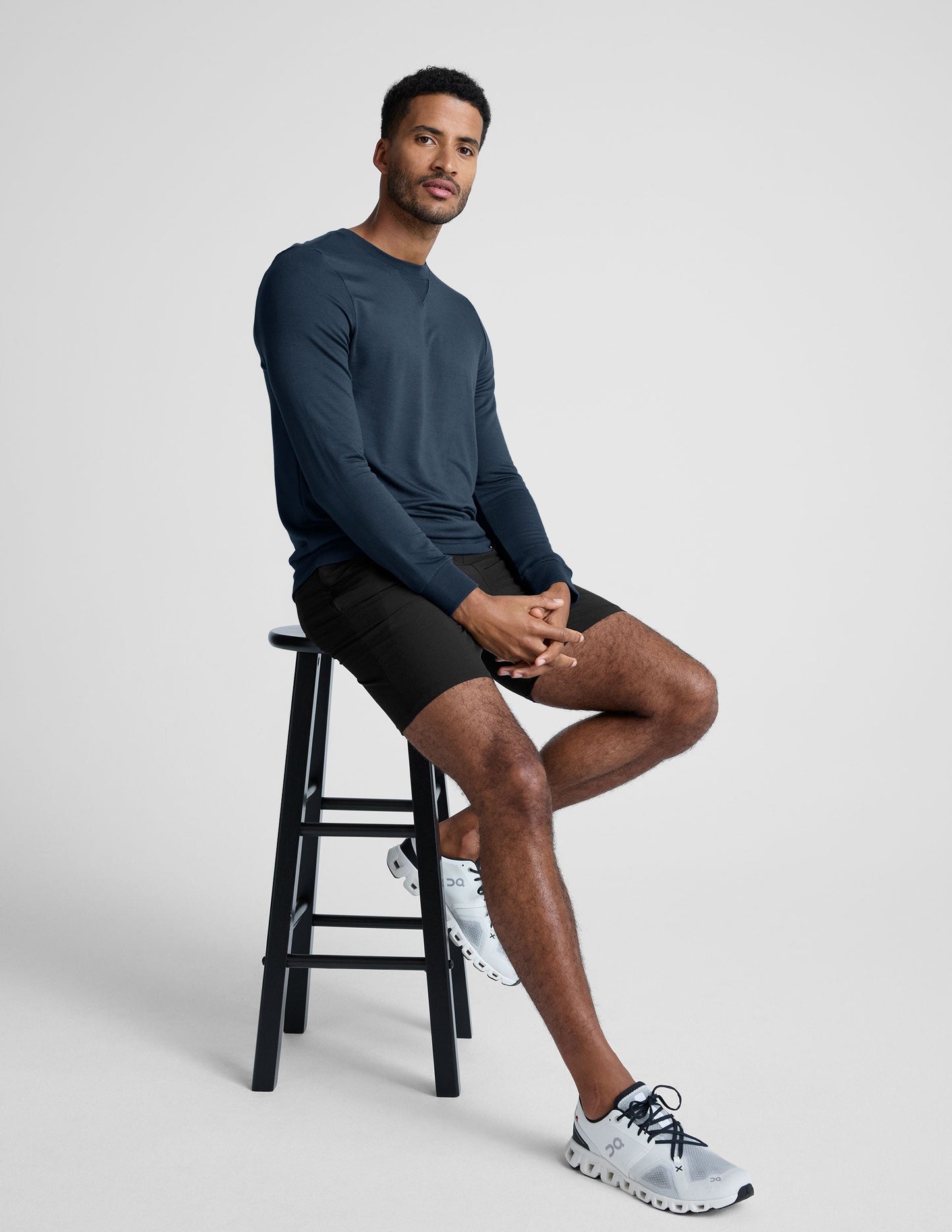 blue mens long sleeve pullover