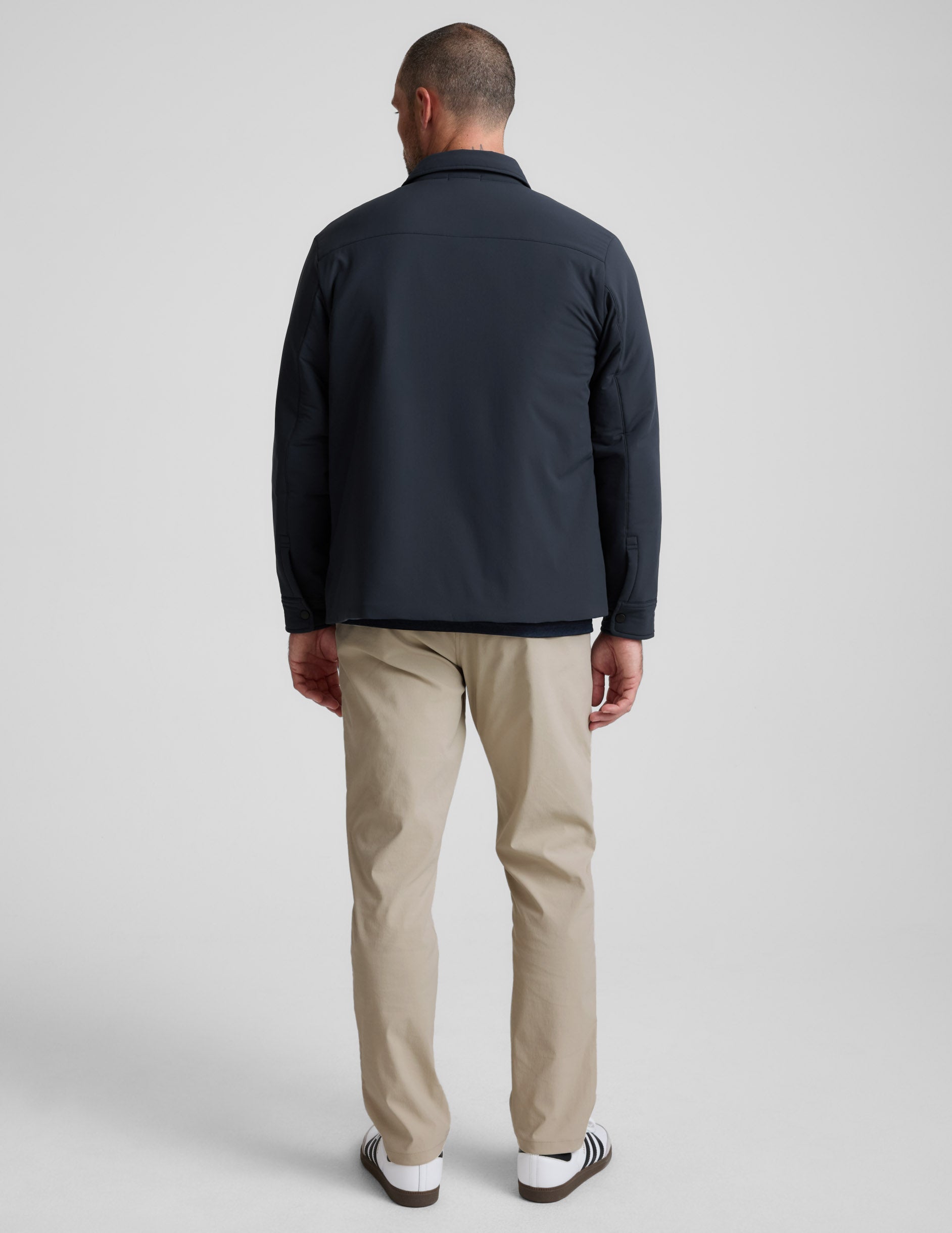 Rear view of the cream Element Men's Chino Trouser 32" showing its tailored straight-leg fit and solid neutral color.