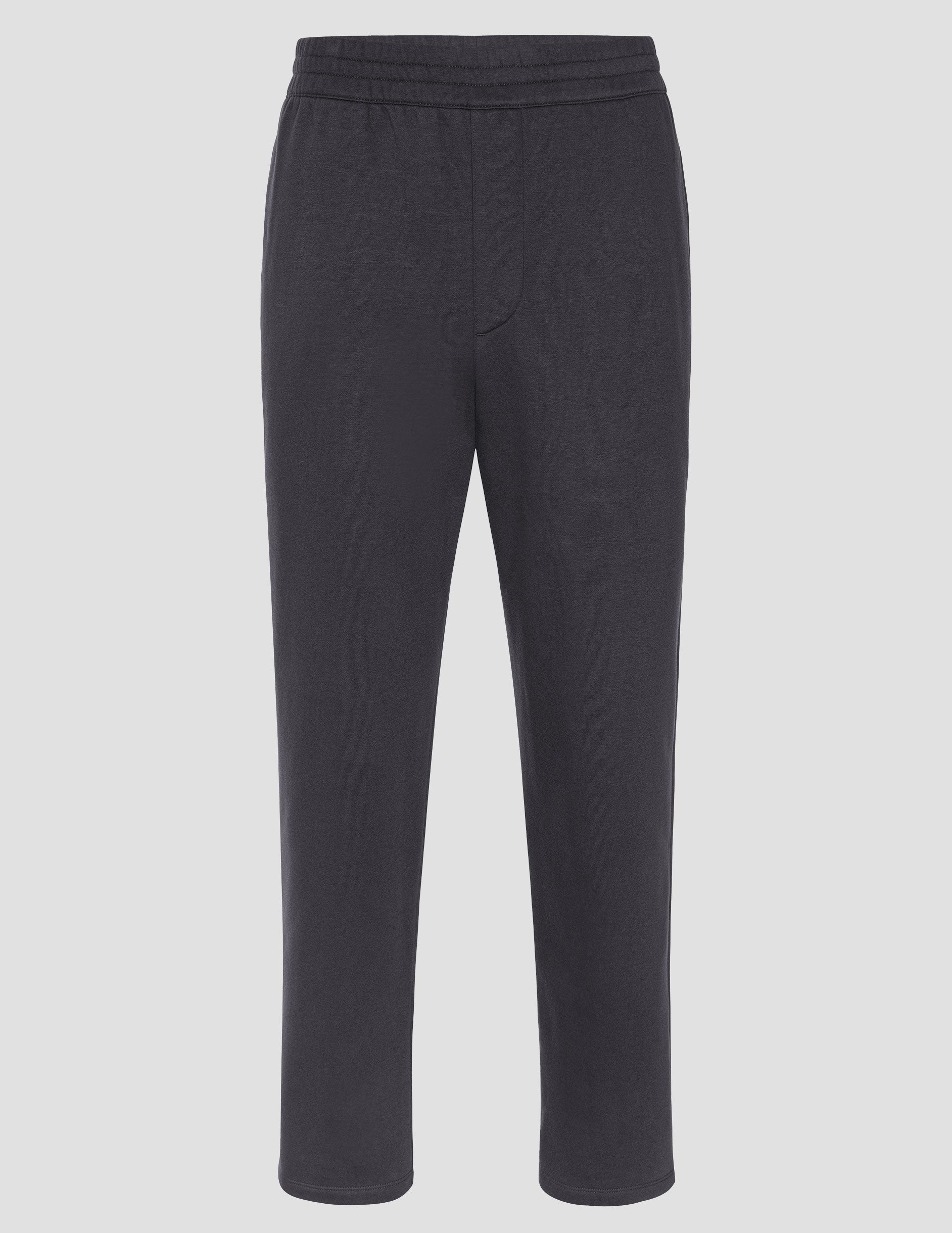 LuxeFleece Men's Straight Leg Pant in dark gray with an elastic waistband and relaxed, straight-cut legs.