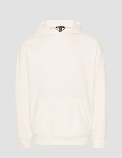 white men's fleece hoodie with a kangaroo pocket.