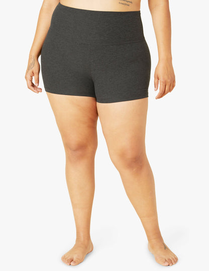 Spacedye All For Run 3" Short in marled black, featuring a high-waisted, snug athletic fit and short 3-inch inseam.