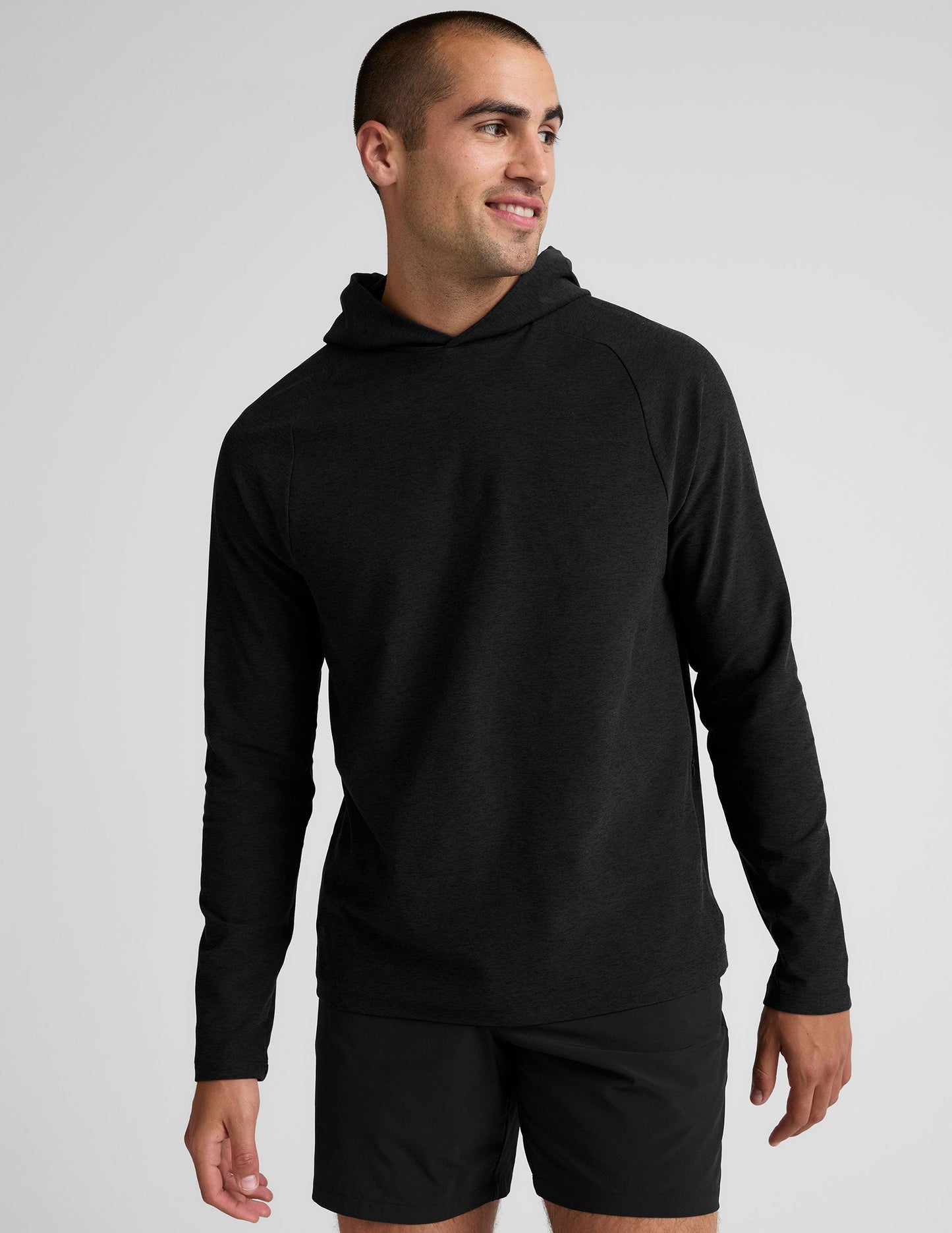 black men's hooded pullover.